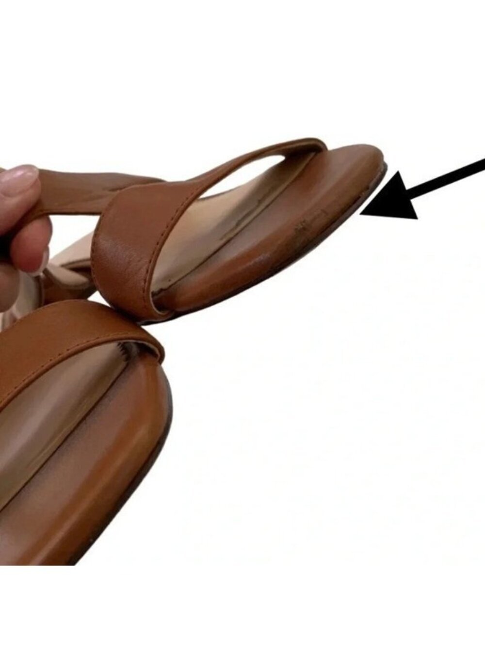 J. Crew Leather Hazel Cutout Flat Sandals Rich Oak Size 8 retail $138 - Picture 12 of 13
